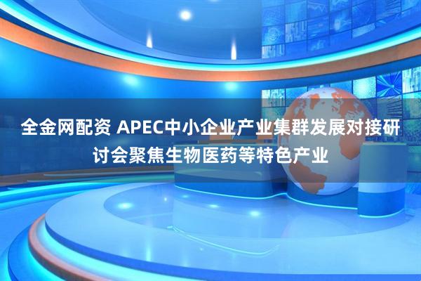 全金网配资 APEC中小企业产业集群发展对接研讨会聚焦生物医药等特色产业